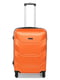Пластикова валіза помаранчевого кольору середнього розміру на 4-х колесах | 6768063 | фото 2