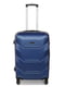 Пластикова валіза синього кольору середнього розміру на 4-х колесах | 6768064 | фото 2
