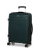 Пластикова валіза темно-зелеого кольору середнього розміру на 4-х колесах | 6768073