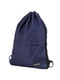Темно-синій рюкзак-мішок для взуття з розширенням і кишенею  | 6768089
