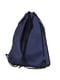 Темно-синій рюкзак-мішок для взуття з розширенням і кишенею  | 6768089 | фото 2