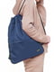 Темно-синій рюкзак-мішок для взуття з розширенням і кишенею  | 6768089 | фото 3