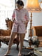 Рожева піжама із вафельної тканини: сорочка та шорти | 6768304 | фото 2