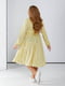 Вільна жовта сукня в квітковий принт з ременем | 6768407 | фото 4