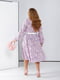 Вільна світло-фіолетова сукня в квітковий принт з ременем | 6768418 | фото 2