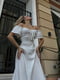 Муслінова біла сукня-міді зі шнурівкою на спинці | 6768425 | фото 5