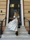 Муслінова біла сукня-міді зі шнурівкою на спинці | 6768425 | фото 7