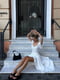 Муслінова біла сукня-міді зі шнурівкою на спинці | 6768425 | фото 8