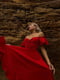 Муслінова червона сукня-міді зі шнурівкою на спинці | 6768426 | фото 3