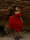Муслінова червона сукня-міді зі шнурівкою на спинці | 6768426 | фото 5