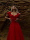 Муслінова червона сукня-міді зі шнурівкою на спинці | 6768426 | фото 7