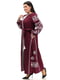 Вишукана льняна сукня-вишиванка “Мрія” бордового кольору | 6770132 | фото 4