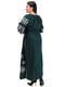 Вишукана льняна сукня-вишиванка “Мрія” пляшкового кольору | 6770134 | фото 3