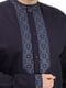 Котонова темно-синя сорочка з орнаментованою вишивкою | 6770143 | фото 4