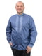 Котонова блакитна сорочка з орнаментованою вишивкою | 6770144 | фото 2