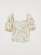 Блуза молочного кольору в квітковий принт | 5712351 | фото 3