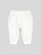 Білі штани з принтом-горошок | 6774217