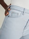Укороченые голубые джинсы-ом | 6774274 | фото 3