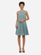 Платье А-силуэта бирюзовое с плиссированной юбкой | 5952782