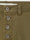 Вузькі штани кольору хакі з гульфиком на ґудзиках | 6774392 | фото 2