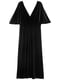Велюровое черное платье с объемными рукавами | 6774401