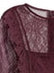 Бордова приталена мереживна сукня з воланами | 6774469 | фото 2