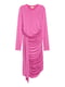Рожева сукня з асиметричною драпірованою спідницею | 6774505