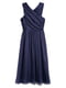 Атласное платье темно-синего цвета | 6774562