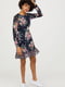 Шифоновое платье цветочной расцветки с воланом по низу | 6774715 | фото 2