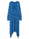 Синее принтованное платье с ассиметричным подолом | 6774717 | фото 2
