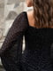 Шифонова міні-сукня чорного кольору в горошок з драпіюванням | 6775163 | фото 3
