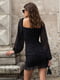 Шифонова міні-сукня чорного кольору в горошок з драпіюванням | 6775163 | фото 6
