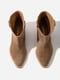 Замшеві черевики коричневого кольору з вишивкою | 6775166 | фото 3