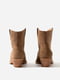 Замшеві черевики коричневого кольору з вишивкою | 6775166 | фото 4
