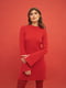 Червона сукня-міні силуетного крою з написом “Обійми” | 6775182 | фото 3
