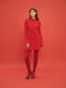 Червона сукня-міні силуетного крою з написом “Обійми” | 6775182 | фото 4