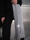 Текстурний сірий шарф з в'язаного трикотажу із китицями | 6775184 | фото 2