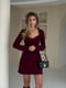 Силуетна сукня-міні бордового кольору з відстрочками | 6775193 | фото 3