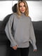 Сірий светр вільного крою з високим комірцем | 6775219 | фото 2