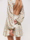 Шифонова сукня-міні молочного кольору в квітковий принт | 6775241 | фото 2