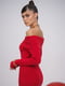 Червона сукня-міді з відкритими плечима силуетного крою | 6775251 | фото 4