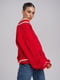 Пуловер червоного кольору з білим кантом | 6775252 | фото 3