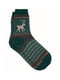 Шкарпетки зелені вовняні з принтом "Олень" | 6775953