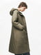 Стьобане пальто кольору хакі з капюшоном | 6776093 | фото 7