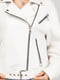Шкіряна куртка косуха біла | 6777815 | фото 4