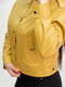 Шкіряна жовта куртка | 6777817 | фото 4