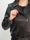 Шкіряна куртка косуха чорна | 6777819 | фото 3