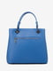 Кожаная сумка-тоут цвета индиго | 6777912 | фото 2