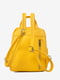 Жовтий шкіряний рюкзак | 6777929 | фото 3