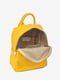 Жовтий шкіряний рюкзак | 6777929 | фото 4